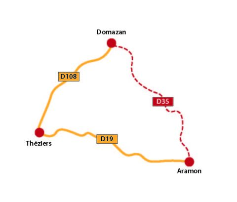 Course motocycliste entre Aramon et Domazan Plan Déviation durant Course motocycliste entre Aramon et Domazan