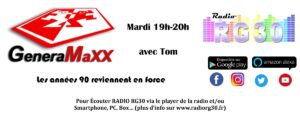 Emission Archive GeneraMaxx, les années 90 reviennent en force sur Radio RG30 avec Tom