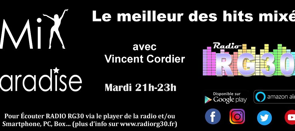 Mix Paradise avec Vincent Cordier sur Radio RG30