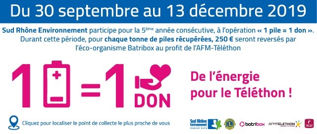1 pile 1 don de l’énergie pour le Téléthon 2019