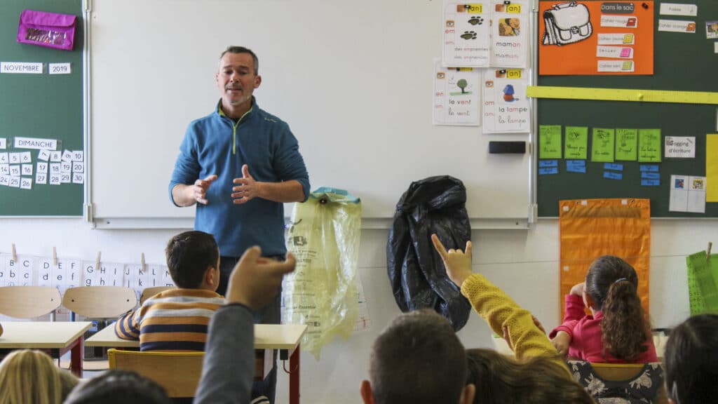 l’intervention Récup&Tri à l’école Puech Cabrier à Beaucaire (conseiller du tri : Fabien) ©Sud Rhône Environnement