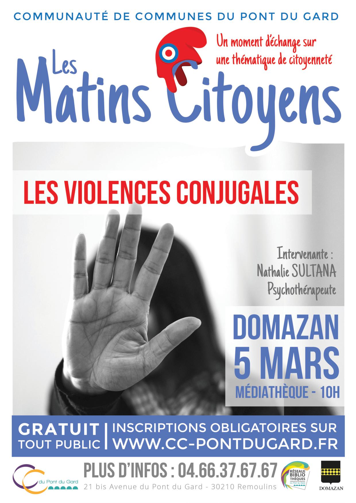 Les Matins Citoyens : Les violences conjugales Les Matins Citoyens : Les violences conjugales
