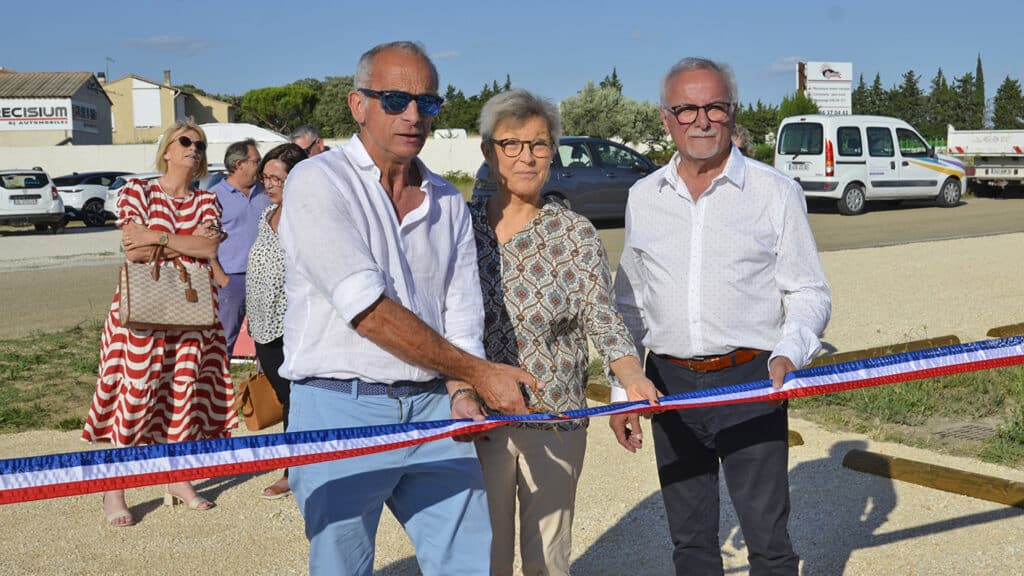 l’inauguration des aires de covoiturage aménagées par Communauté de Communes du Pont du Gard