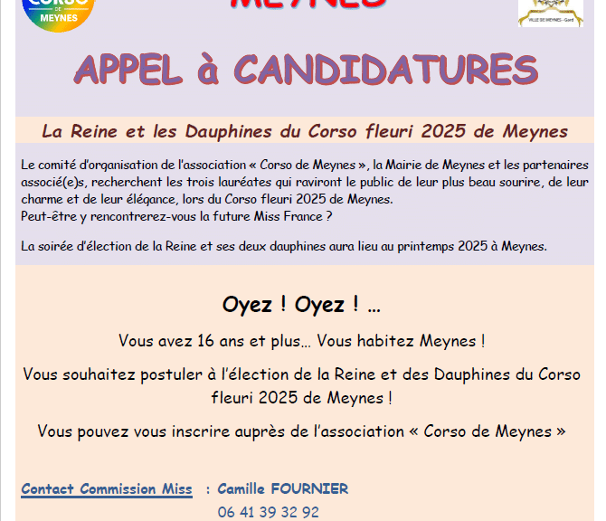 2025 Miss Appel a candidatures pretendantes au 04 octobre 2024